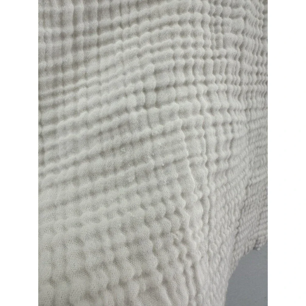 LOFT Cream Gauze Henley Blouse - Picture 6 of 10
